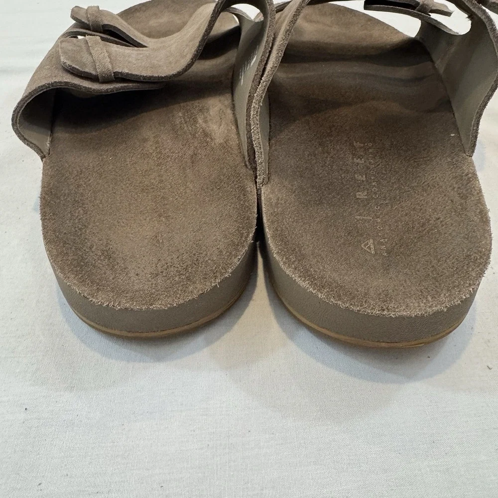 Reef Ojai Two Bar Mens Brown Suede Slide Sandals Size 13 CJ0511 Color Fossil